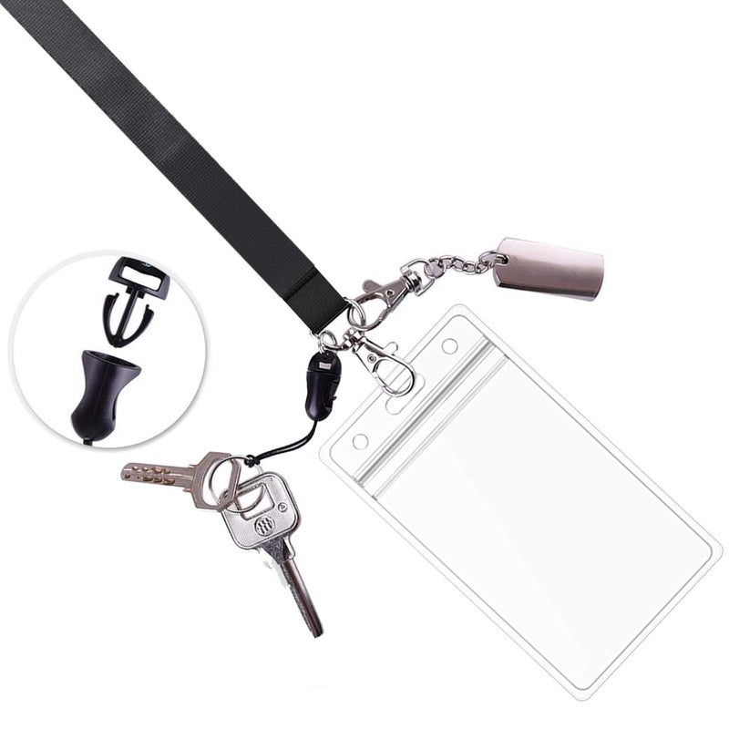 Foshine Lanyard with ID Badge Holder Black Breakaway Lanyards for ID Badges Keys Women Men Cruise Neck Office Waterproof 5 Pack - Image 5